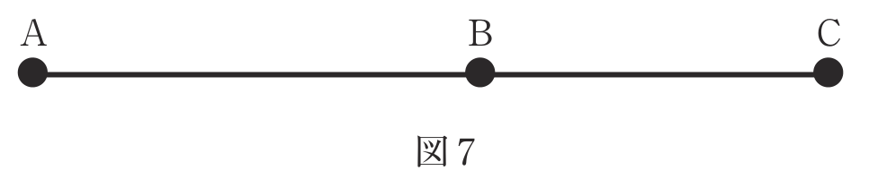 図7　平たんな土地に一直線上に設けた点A・点B・点Cの配置図